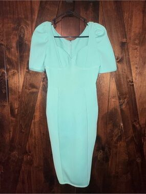 Slim Midi Dress in Mint Green